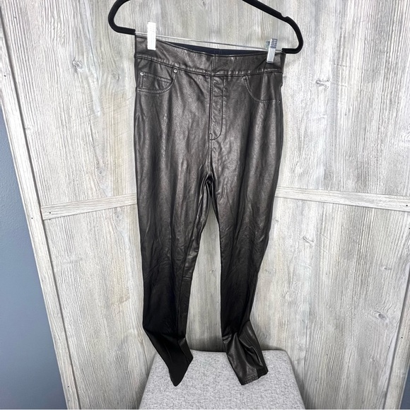 Spanx Leather Look Ankle Skinny Pants - Picture 3 of 6